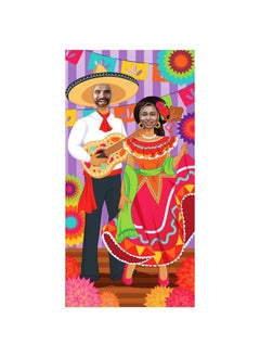 JOYIN 36X72Ft Cinco De Mayo Couple Photo Door Banner Fiesta Theme Photography Backdrop Fiesta Photo Booth Background For Mexican Theme Birthday Party Supplies Mexican Decoration Taco Tuesday Event  - Image 2