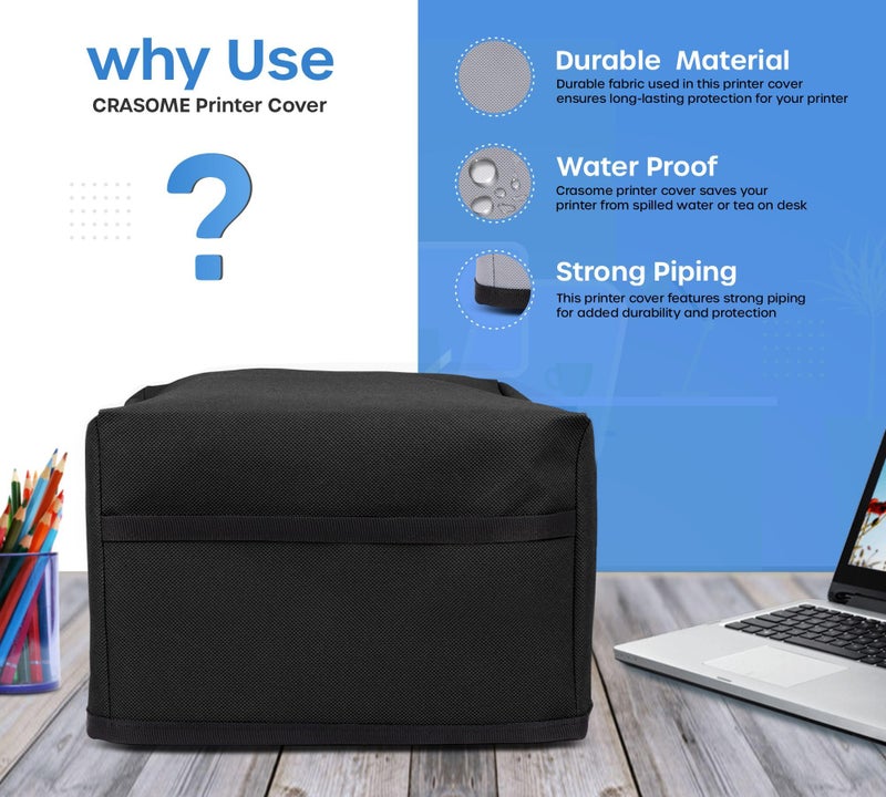 Crasome Dust & Water Proof Printer Cover for HP Smart Tank All-in-One 580 / 581 / 584 / 585 (Black) - Image 5