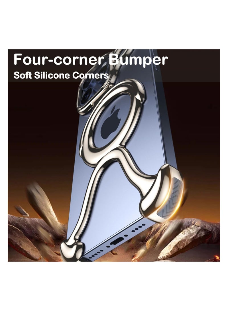 SYOSI Case for iPhone 15 Pro Max/15 Pro/15, Lightweight PC Frame Shell [Compatible with MagSafe] Streamlined Design, Comfortable Grip, Silver, 15 Pro Max, pocket-friendly, for Women, Men - Image 5