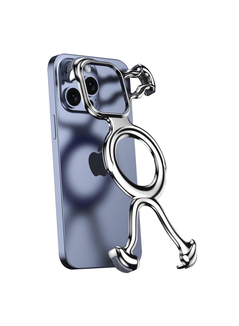 SYOSI Case for iPhone 15 Pro Max/15 Pro/15, Lightweight PC Frame Shell [Compatible with MagSafe] Streamlined Design, Comfortable Grip, Silver, 15 Pro Max, pocket-friendly, for Women, Men - Image 1