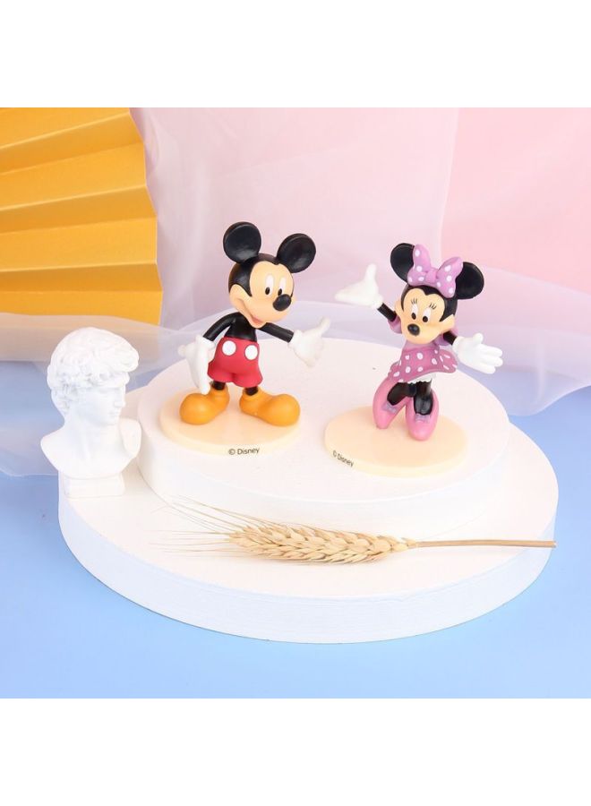 Cute Cartoon Animation Surrounding Mickey Minnie Donald Duck Goofy Hand Doll Model Decorative Toy Small Gift-Color:Minnie + Mickey  - Image 1