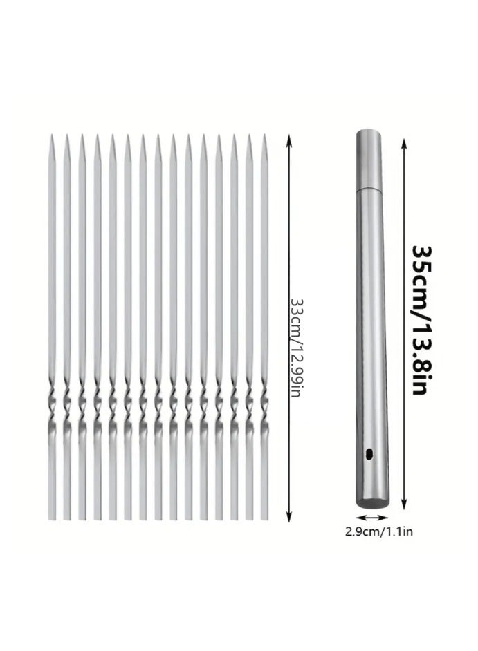 هومستر 50 قطعة من قطع الصلب المقاوم للصدأ مع 1 أنبوب تخزين، قابلة لإعادة الاستخدام وسهلة التنظيف لأطراف الشواء في الهواء الطلق والداخل - Image 3