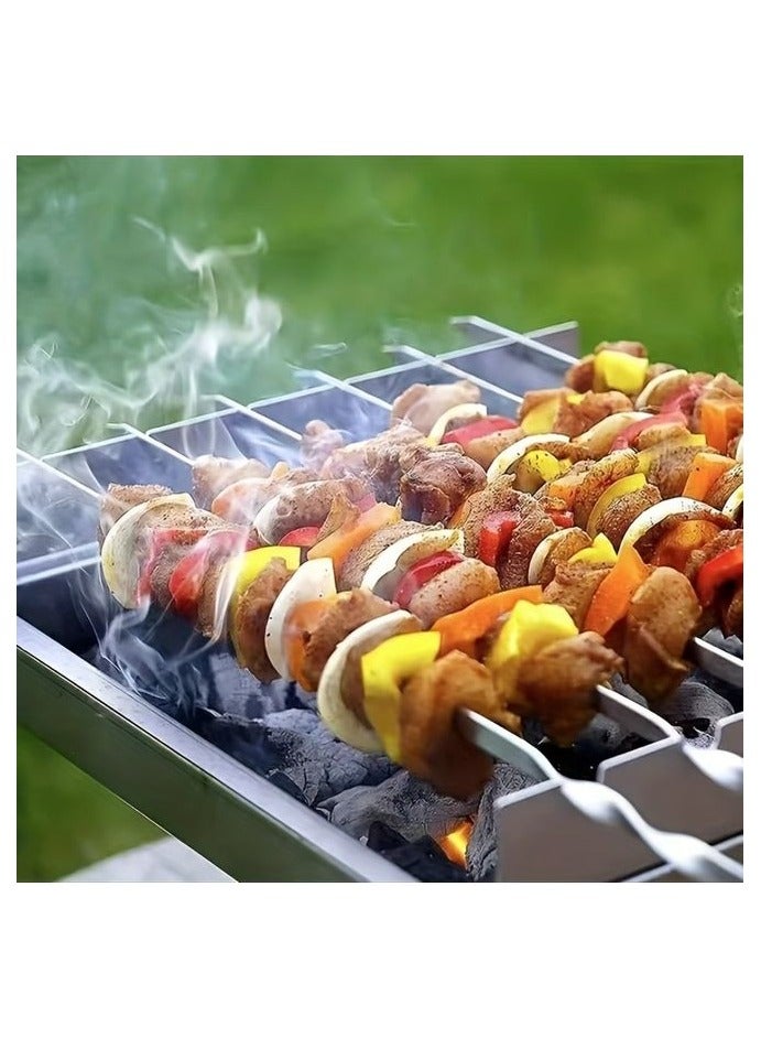 هومستر 50 قطعة من قطع الصلب المقاوم للصدأ مع 1 أنبوب تخزين، قابلة لإعادة الاستخدام وسهلة التنظيف لأطراف الشواء في الهواء الطلق والداخل - Image 4