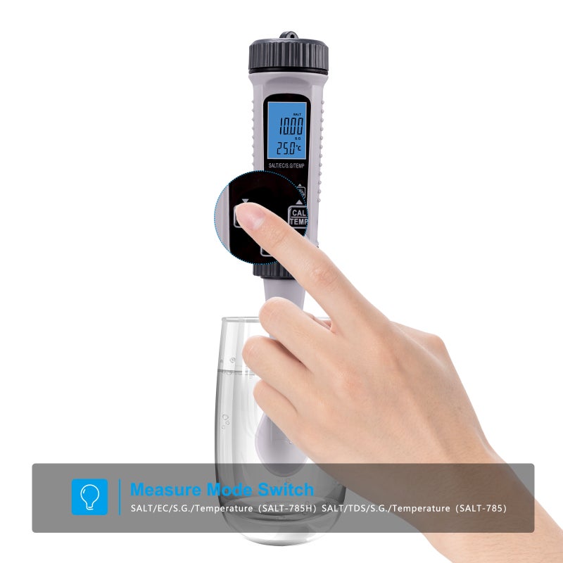 4In1 Digital Water Tester Pen-Type Lightweight Portable - Accurate Electrode Wide Measurement Range Salt S.G. Temp Meter for Domestic Water Aquarium Swimming Pool Camping - Image 2