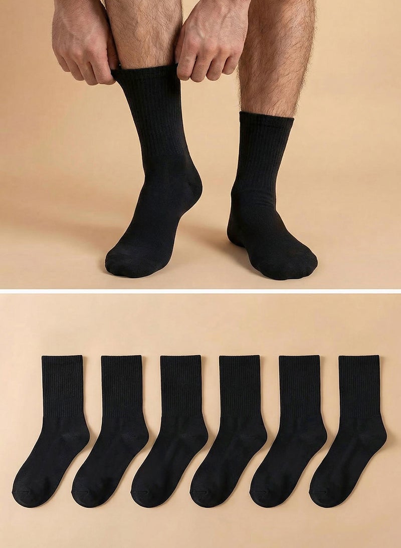 trendyol Unisex Black 6Piece Cotton College and Tennis Socks - Image 3