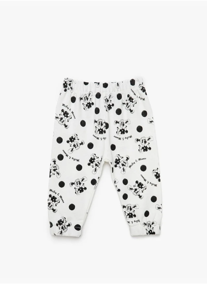 KOTON Mickey & Minnie Mouse Printed Sweatpants Licensed Cotton