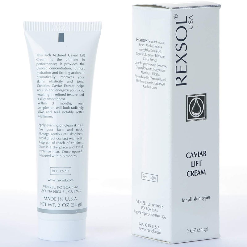 REXSOL Caviar Lift Cream | Contains Prunus Amygdalus Dulcis Oil, Glycerin, Beeswax & Caviar Extract | Improves your skinâ€™s elasticity and tone| Utmost hydration and firming action(54 gr/2 fl oz) - Image 1