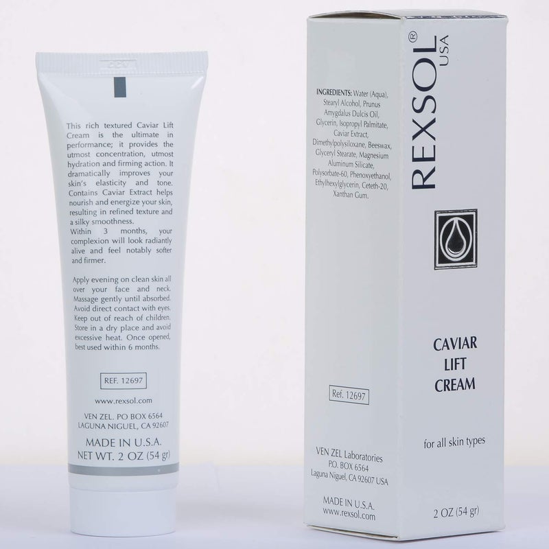 REXSOL Caviar Lift Cream | Contains Prunus Amygdalus Dulcis Oil, Glycerin, Beeswax & Caviar Extract | Improves your skinâ€™s elasticity and tone| Utmost hydration and firming action(54 gr/2 fl oz) - Image 2
