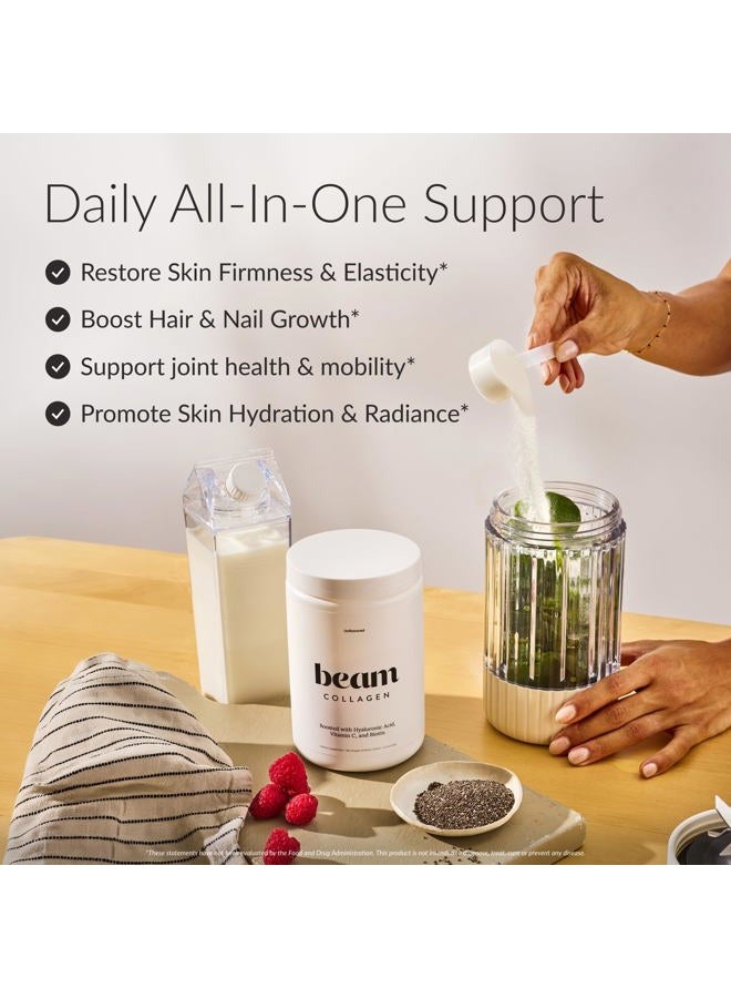 BEAM Collagen Powder, Collagen for Women, Collagen with Hyaluronic Acid, Collagen Peptides Type 1 and 3, with Biotin, Grass Fed Bovine, Third-Party Tested, Best for Coffee, Vitamin C, 30 Servings - Image 2