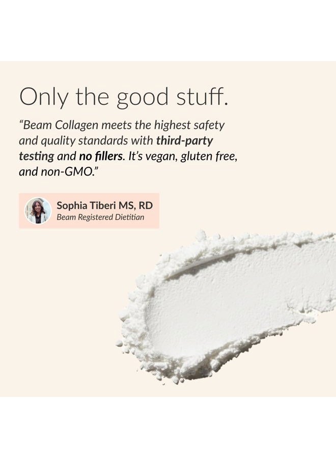 BEAM Collagen Powder, Collagen for Women, Collagen with Hyaluronic Acid, Collagen Peptides Type 1 and 3, with Biotin, Grass Fed Bovine, Third-Party Tested, Best for Coffee, Vitamin C, 30 Servings - Image 5