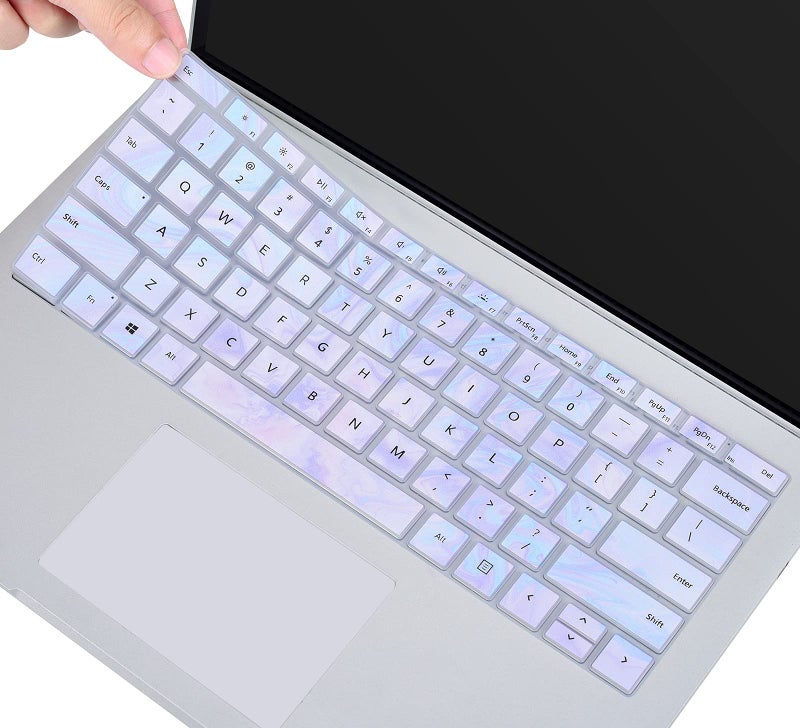 imComor Keyboard Cover Skin for 2020 2021 Microsoft Surface Pro 7/ Surface Pro 6 2019 2018/ Surface Pro 5 2017/ Surface Pro 4 Keyboard Cover Skin Protector, Surface Pro 12.3 Accessories, Marble (US Layout) - Image 1