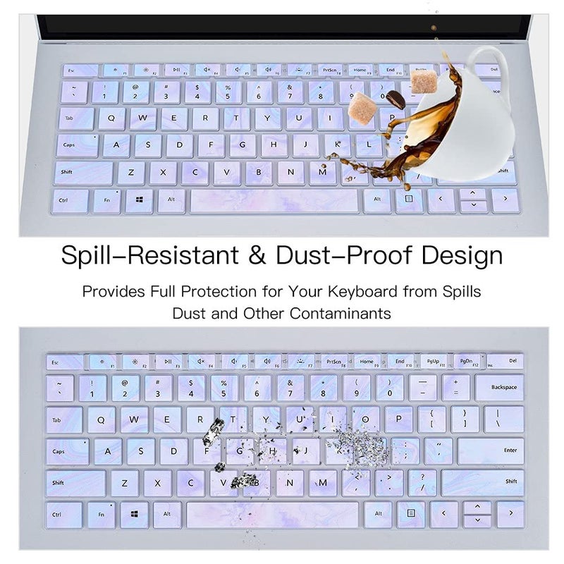 imComor Keyboard Cover Skin for 2020 2021 Microsoft Surface Pro 7/ Surface Pro 6 2019 2018/ Surface Pro 5 2017/ Surface Pro 4 Keyboard Cover Skin Protector, Surface Pro 12.3 Accessories, Marble (US Layout) - Image 5
