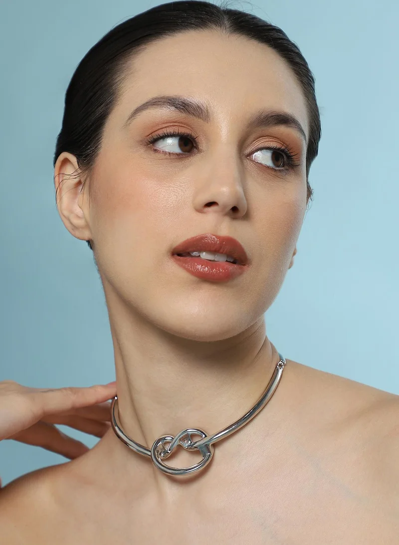 Sohi  Women The Nodo Collar Necklace | Metallic  Colour | One-Size | Metallic Alloy Material | Lobster Clasp Closure | Necklace For Casual & Evening Wear for Women | Best Price UAE