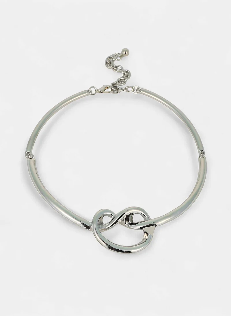 Sohi  Women The Nodo Collar Necklace | Metallic  Colour | One-Size | Metallic Alloy Material | Lobster Clasp Closure | Necklace For Casual & Evening Wear for Women | Best Price UAE