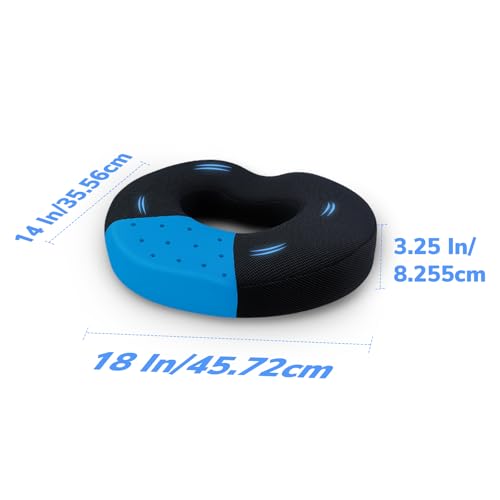 ARUNAVI Donut Pillow for Tailbone Pain Relief | Orthopedic Coccyx Seat Cushion for Hemorrhoids, Piles, Prostate, Sciatica & Pregnancy | Memory Foam Donut Cushion for Chair, Car & Office Use | Black - Image 3