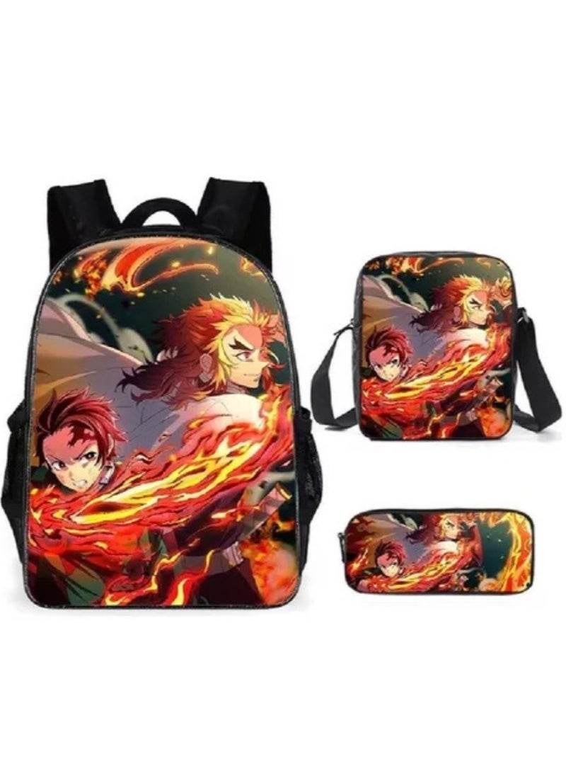 general Anime cartoon large capacity backpack, student backpack, children's backpack, digital printed Oxford cloth backpack, unisex - Image 1