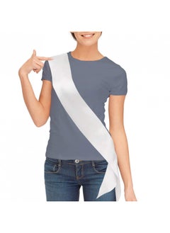 TREORSI Blank Satin Sash, Plain Sash, Party Decorations, Make Your Own Sash (2 Pack, White)