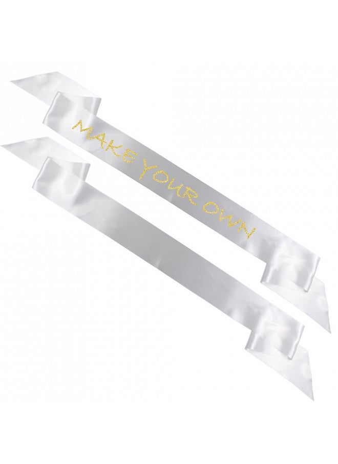 TREORSI - TREORSI Blank Satin Sash, Plain Sash, Party Decorations, Make Your Own Sash (2 Pack, White) - Image 1