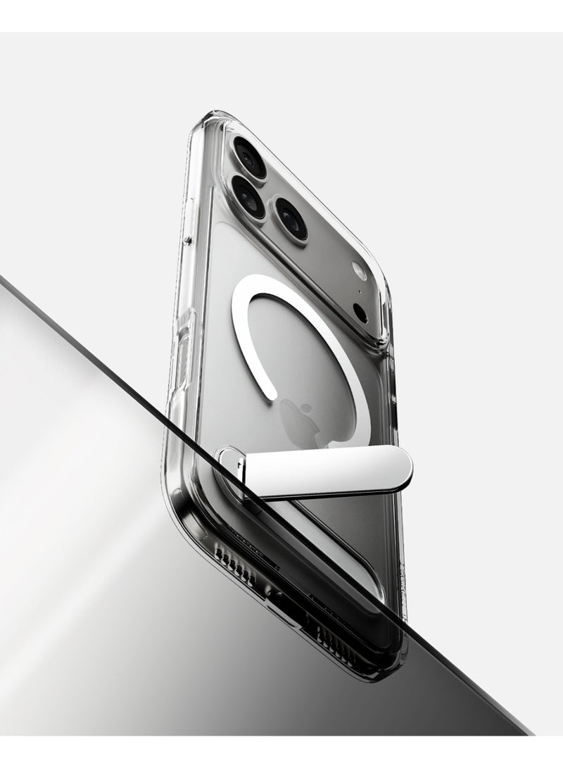 Spigen Ultra Hybrid S MagFit iPhone 17 PRO Case Cover MagSafe with Kickstand [TPU Covered Camera Control] - Clear White - Image 3