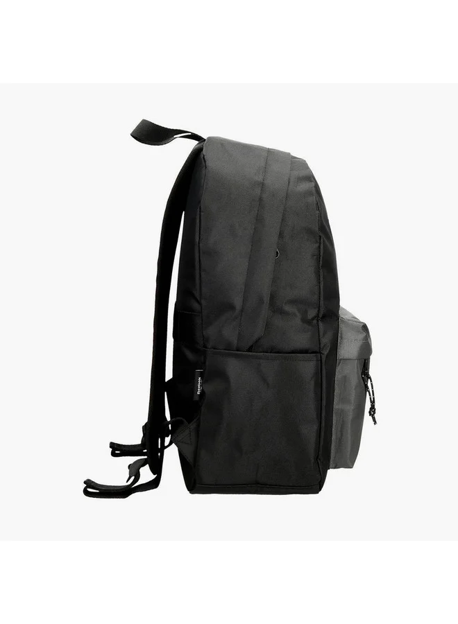 ريبوك Logo Print School Backpack with Adjustable Straps and Zip Closure - 38x19x43 cm