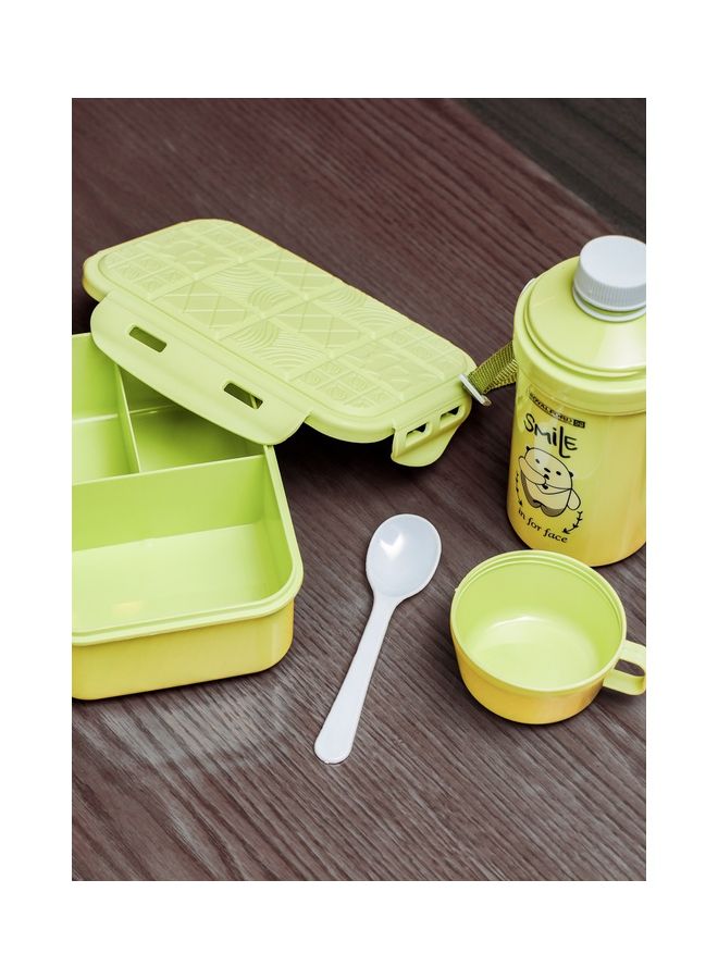 Royalford Lunch Box and Water Bottle with Cutlery Box and Bottle Plastic Tiffin and Bottle Set for Kids Suitable for Schools with Sturdy Locks and Leak-Proof Multicolour 750, 450ml - Image 3