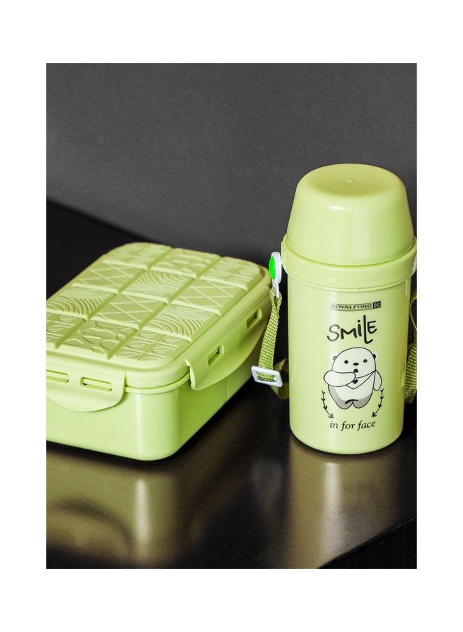 Royalford Lunch Box and Water Bottle with Cutlery Box and Bottle Plastic Tiffin and Bottle Set for Kids Suitable for Schools with Sturdy Locks and Leak-Proof Multicolour 750, 450ml - Image 4