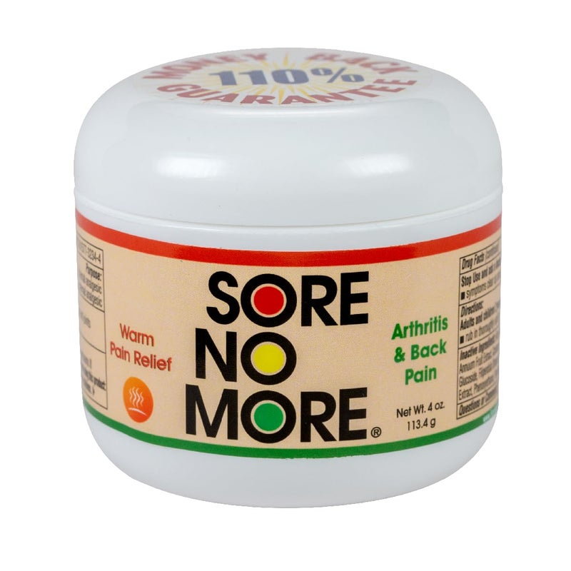 Sore No More Warm Arthritis Pain Relief Cream Targeted Reliever for Back Neck Hands Feet Soothing FastActing Formula for Aches and Pains NonGreasy with Orange Aroma 4 oz