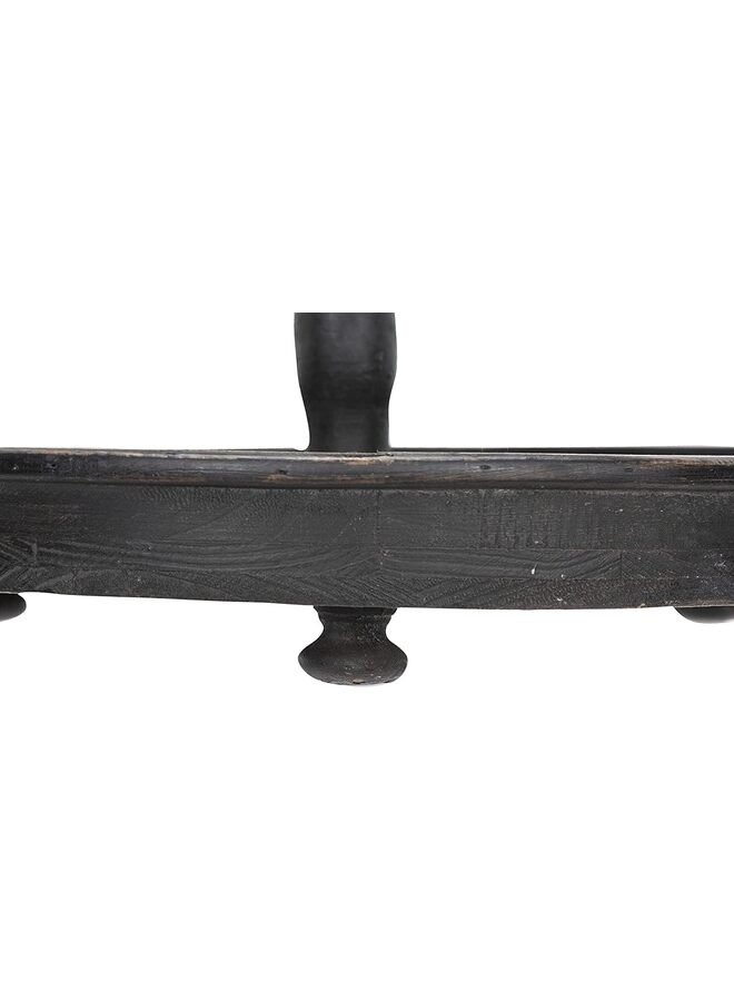 Distressed Wood 2-Tier Tray with Metal Handle，Tiered Tray Stand - Two Tier Tray Tiered Tray Decor(Small)  - Image 2