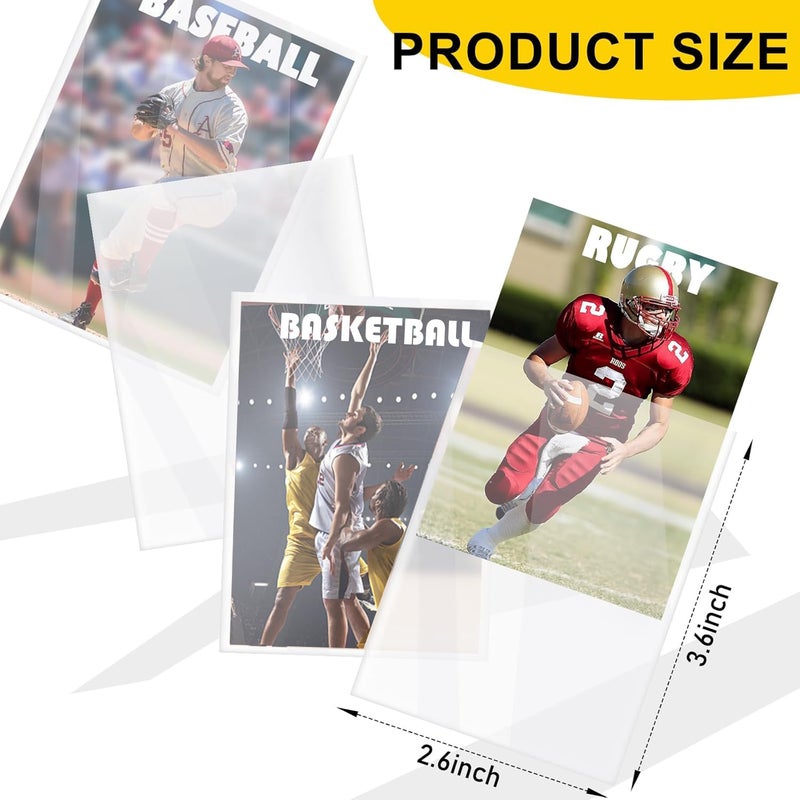 Kitoyz 100 Counts Card Sleeves Top Loaders for Trading Cards, Penny Soft Sleeves Baseball Card Sleeve Protectors Fit for Sports,Football,Game Cards - Image 2