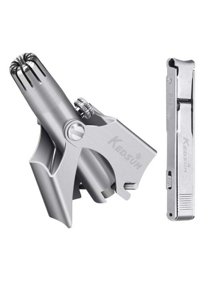 NIBEMINENT Manual Nose And Ear Hair Remover Trimmer Silver - Image 1
