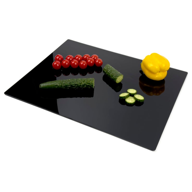Tempered Glass Cutting Board for Kitchen Black Cutting Board for Countertop Dishwasher Safe Scratch Resistant Heat Resistant Shatter Resistant 20x16