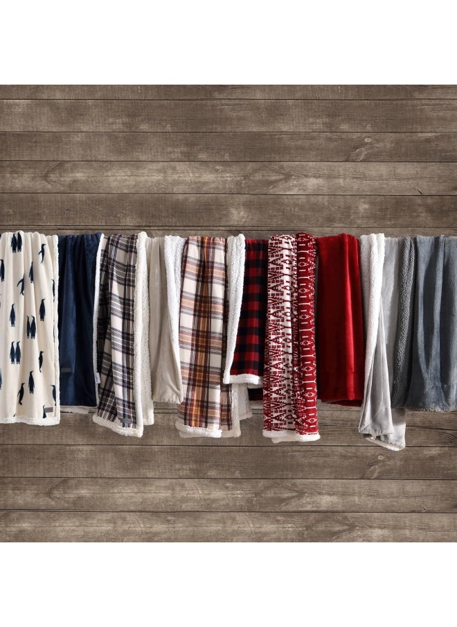 Ultra Plush Collection Throw Blanket Reversible Sherpa Fleece Cover Soft And Cozy Perfect For Bed Or Couch San Juan Red Clay