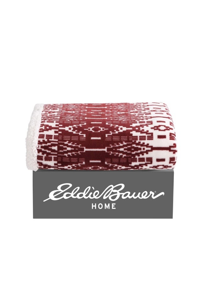 Ultra Plush Collection Throw Blanket Reversible Sherpa Fleece Cover Soft And Cozy Perfect For Bed Or Couch San Juan Red Clay