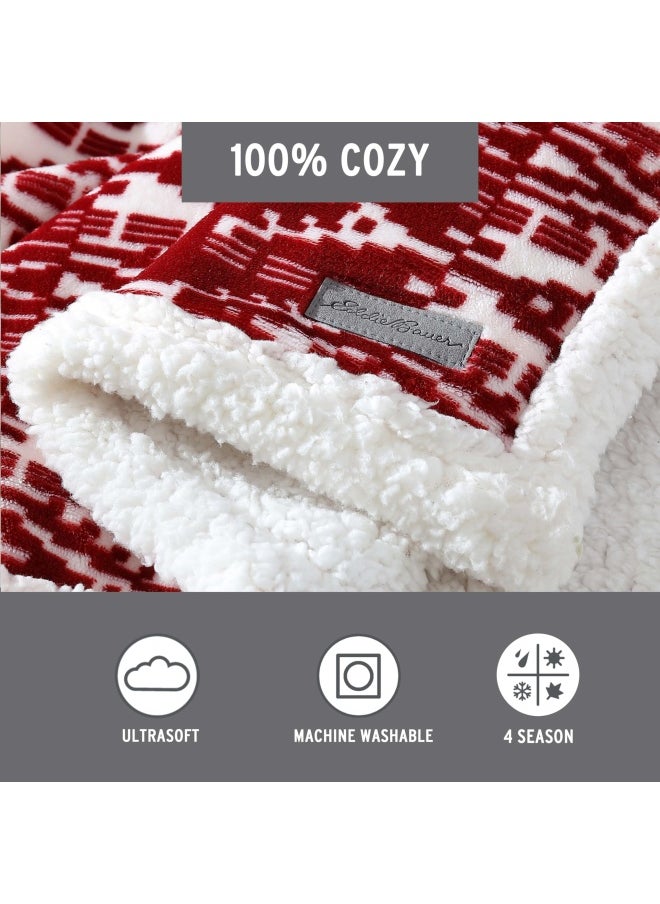 Ultra Plush Collection Throw Blanket Reversible Sherpa Fleece Cover Soft And Cozy Perfect For Bed Or Couch San Juan Red Clay