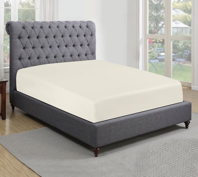 200 THREAD COUNT 100 EGYPTIAN COTTON FITTED SHEET SINGLE CREAM