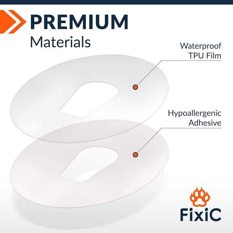 FixiC Adhesive Patches for G6 25 Pack Premium Waterproof Adhesive Patches PreCut Back Paper Adhesive Patch for G6 Long Fixation Transparent - Image 3