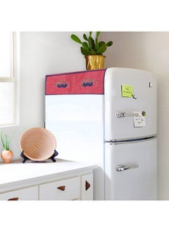Kuber Industries Kuber Industries Fridge Top Cover|Refrigerator Cover for Kitchen|Fridge Top Cover with Pockets and Handle|Non-Woven Strawberry Dot Print (Red)  - Image 5