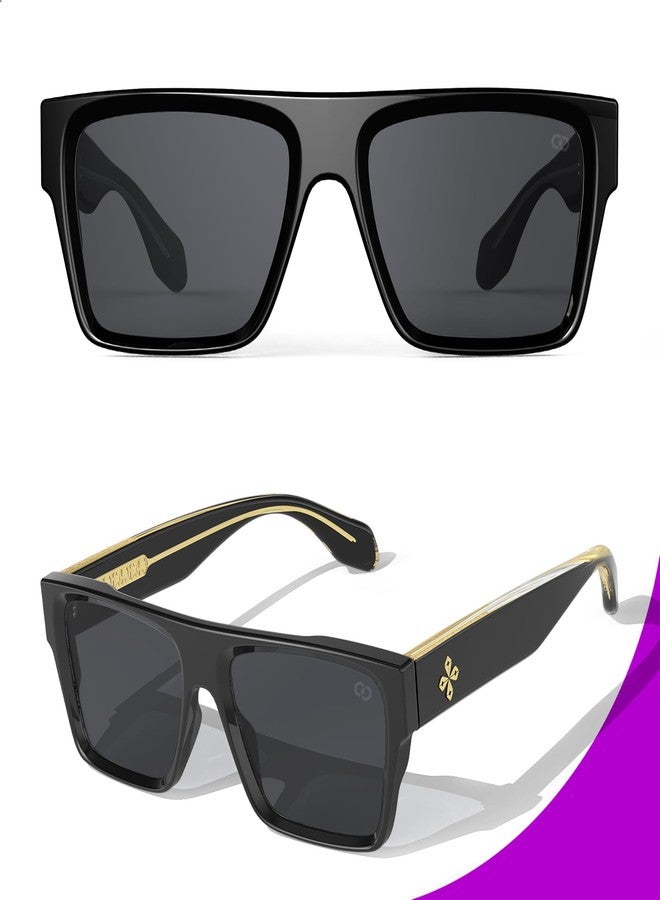 VISOONE Oversized Square Flat Top Sunglasses Women Men Retro Trendy Fashion Accessories UV400 Protection Shades Alba - Image 4