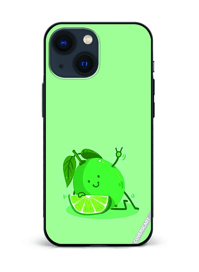 Protective Case Cover For Apple iPhone 13 Mini Lime Design Green