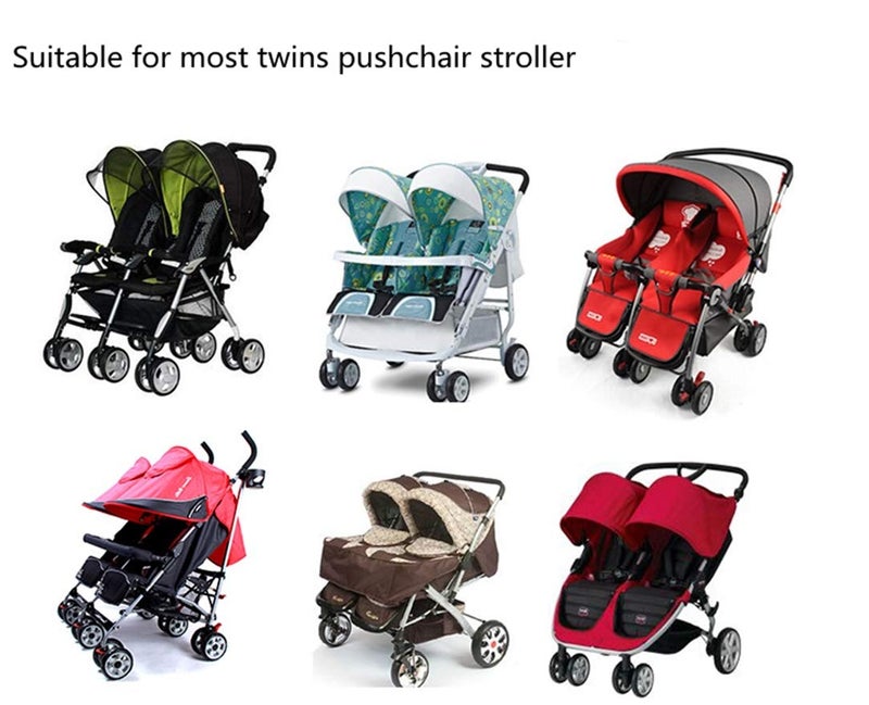 IBLUELOVER Twin Rain Cover for Double Stroller Universal Waterproof Side by Side Baby Stroller Rain Cover Pram Protection Raincoat Outdoor Clear PVC Pushchair Weather Shield Protector for Dust Snow  - Image 3