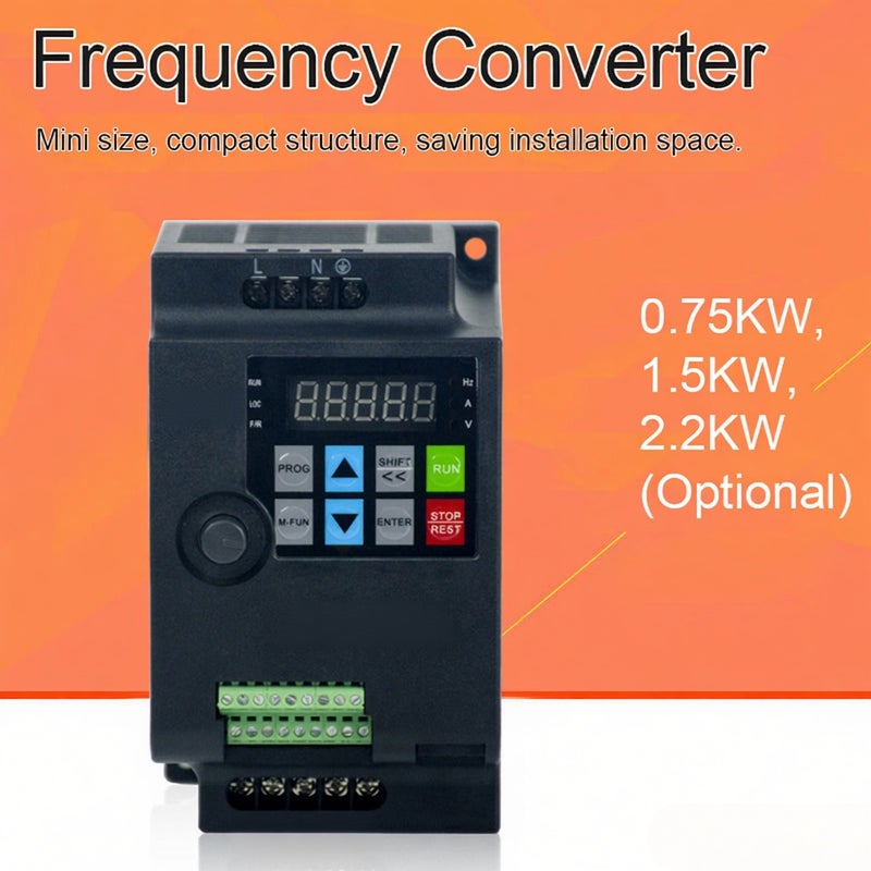 Single Phase AC220V Vector Inverter VFD Variable Frequency Converter for Stepless Motor Speed Control - Image 3