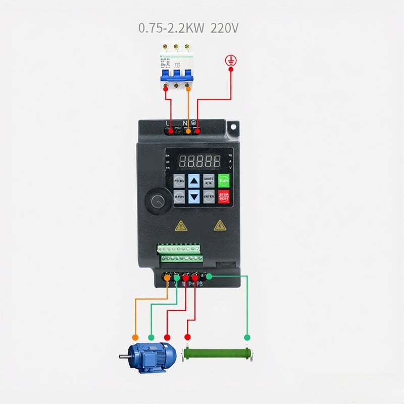Single Phase AC220V Vector Inverter VFD Variable Frequency Converter for Stepless Motor Speed Control - Image 5