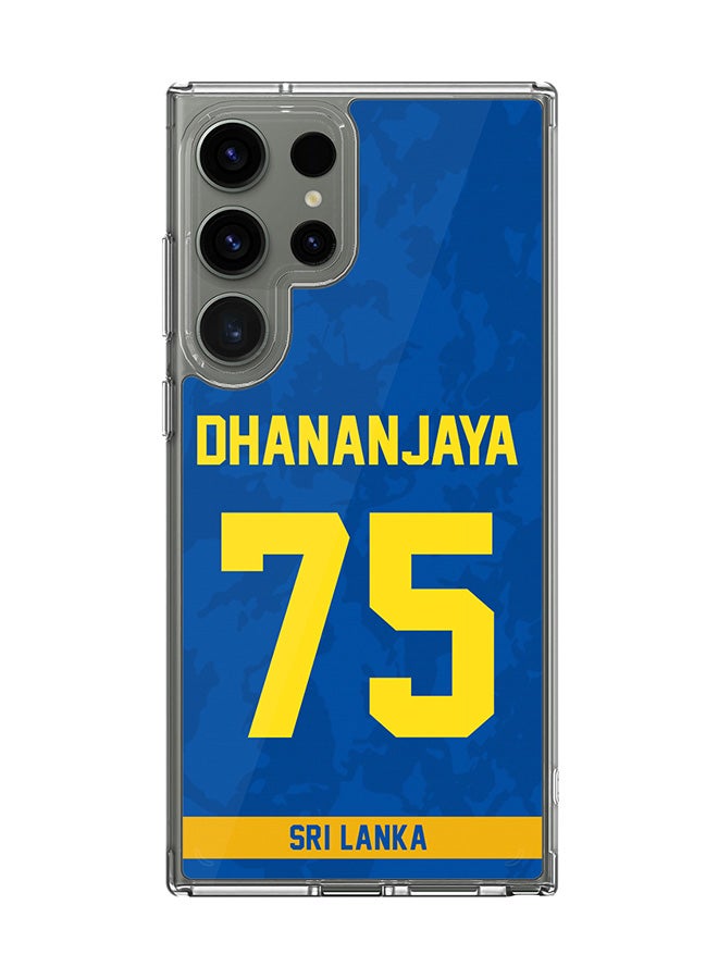 Stylizedd Classic Clear Case for Samsung Galaxy S25 Ultra , Hybrid Soft  Thin Transparent Cover - Team Sri lanka Dhananjaya de Silva, Jersey No 75 - Image 1