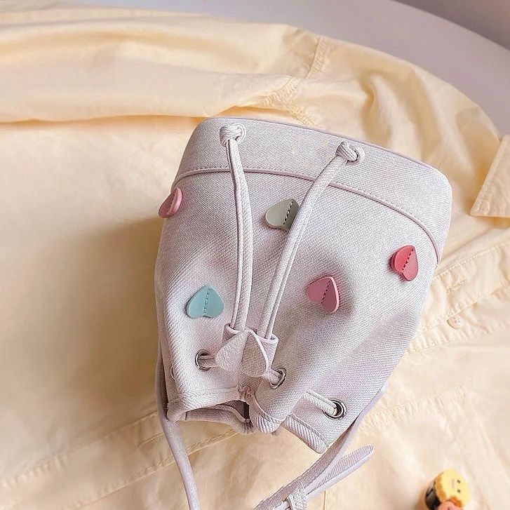 This Year'S Popular Summer Crossbody Bag For Women High-End Niche Design Heart Canvas Bucket Bag For Women - Image 5