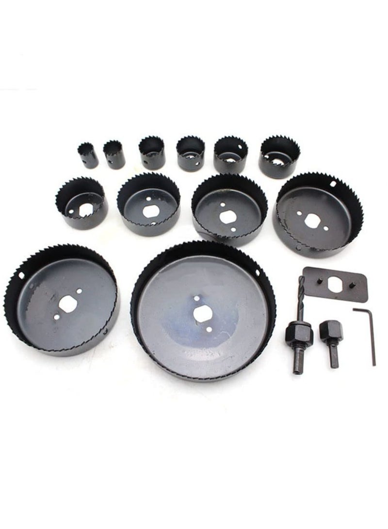 VITION 16Pcs Hole Saw Kit Including 3/4”-5” (19-127mm) Universal Hole Saw Blades, Mandrels, Drill Bits, Installation Plate, Hex Key for Woodworking - Image 3