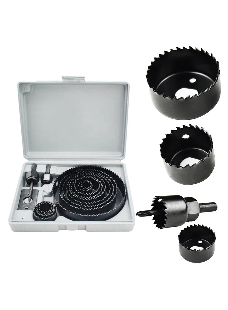 VITION 16Pcs Hole Saw Kit Including 3/4”-5” (19-127mm) Universal Hole Saw Blades, Mandrels, Drill Bits, Installation Plate, Hex Key for Woodworking - Image 2