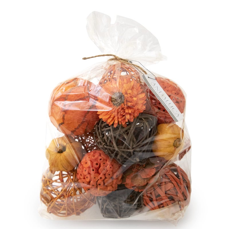 ANDALUCA Orange Decorative Vase Filler Bag with Mini Pumpkins Orbs Balls  Flowers Bowl Filler Decor Pumpkin Orange