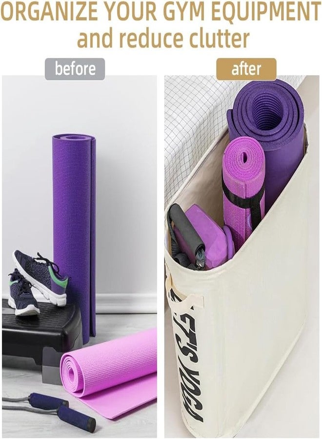 Onprix Foldable Yoga Mats Slim Storage Basket for Home, Gym Storage for Foam Roll Great for Yoga Lovers and Fitness Girl, Oxford Cloth Laundry Storage Basket - Image 4