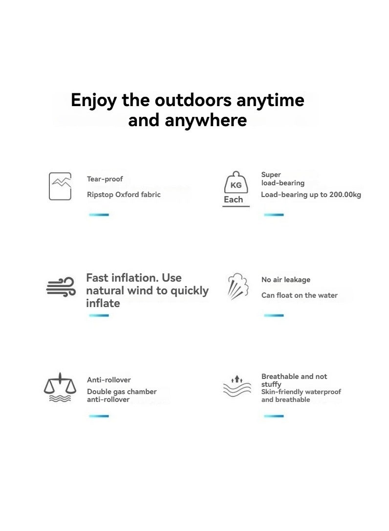 M MIAOYAN Lazy Inflatable Sofa – Portable Outdoor Air Lounger for Beach, Camping, Travel – Foldable Single Air Bed & Sleeping Bag - Image 3