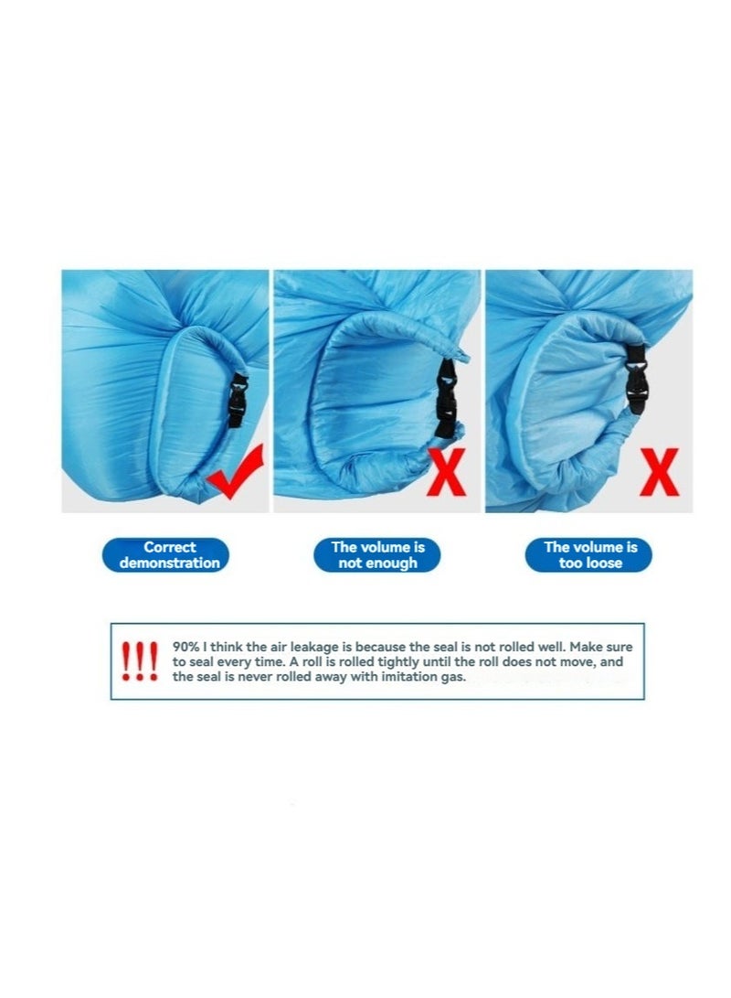 M MIAOYAN Lazy Inflatable Sofa – Portable Outdoor Air Lounger for Beach, Camping, Travel – Foldable Single Air Bed & Sleeping Bag - Image 4